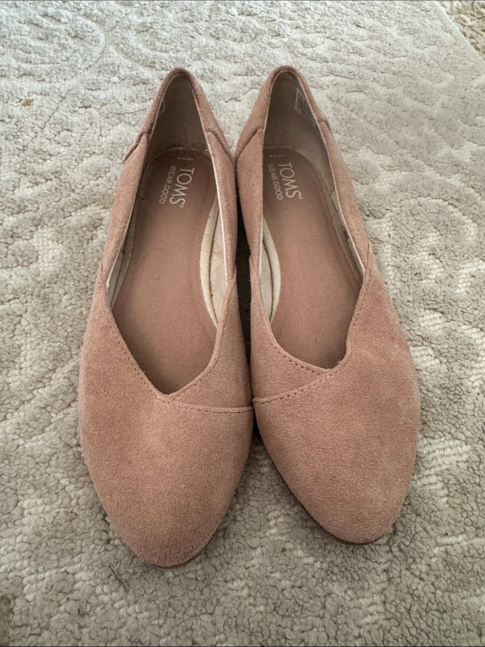 TOMS Women's Suede Flats in Dusty Rose